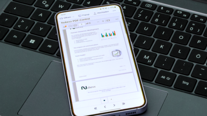 A laptop and a mobile phone